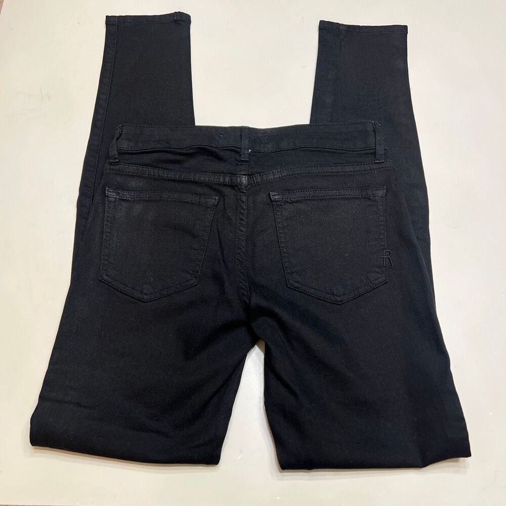 Rich & Skinny Black Croc Polished Cotton Skinny Jeans Size 25